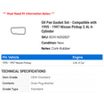 thumbnail image 2 of Pan Gasket Set - Compatible with 1995 - 1997 Nissan Pickup 2.4L 4-Cylinder 1996, 2 of 2