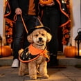 thumbnail image 5 of YYDENG Halloween Pet Witch Set, Pumpkin Star Print Cape with Witch Hat, Adjustable Bowâtie Cosplay Outfit for Cats Small Medium Dogs Holiday Party Dressâup, 5 of 5