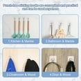 thumbnail image 3 of ZOUYUE 33lbs Adhesive Hooks for Hanging on Wall or Ceiling, Heavy Duty, Clear, Damage Free, Traceless, Stick on Hangers for Kitchen Bathroom, 30pcs, 3 of 8