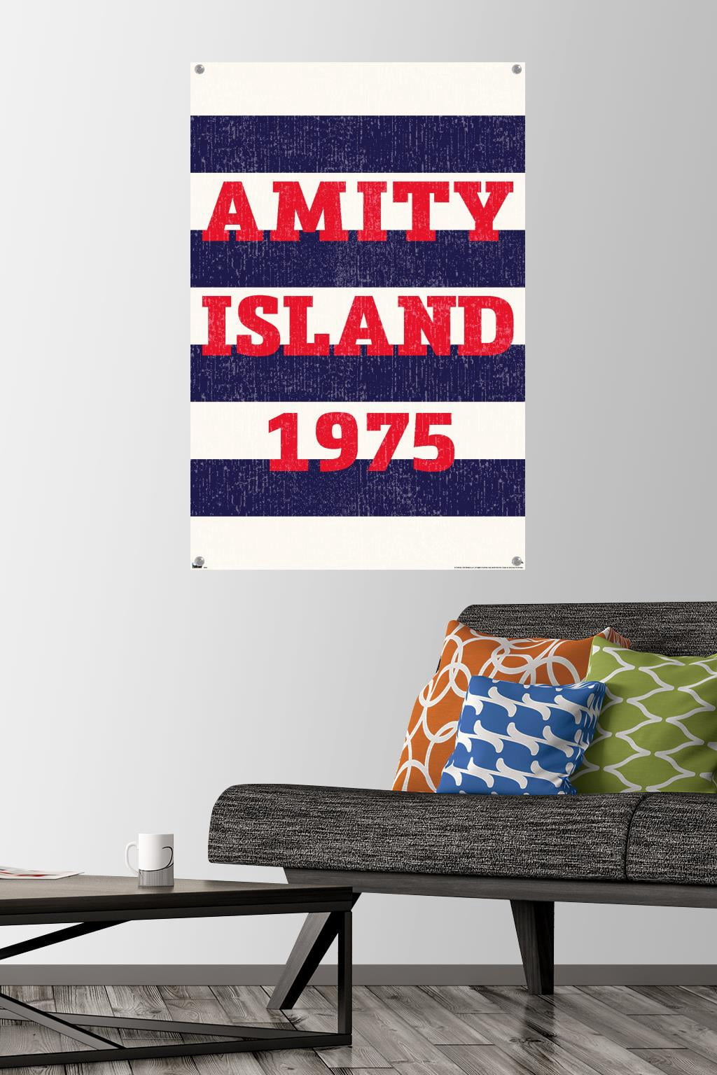 Jaws - Amity Island 1975 Wall Poster with Pushpins, 22.375" x 34"