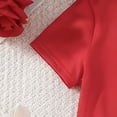 thumbnail image 4 of NAISIBABY Girls Outfit 2-Piece, Flower Short Sleeve T-Shirt and Flare Pants Little Kids Fashion Set Red 2T, 4 of 6