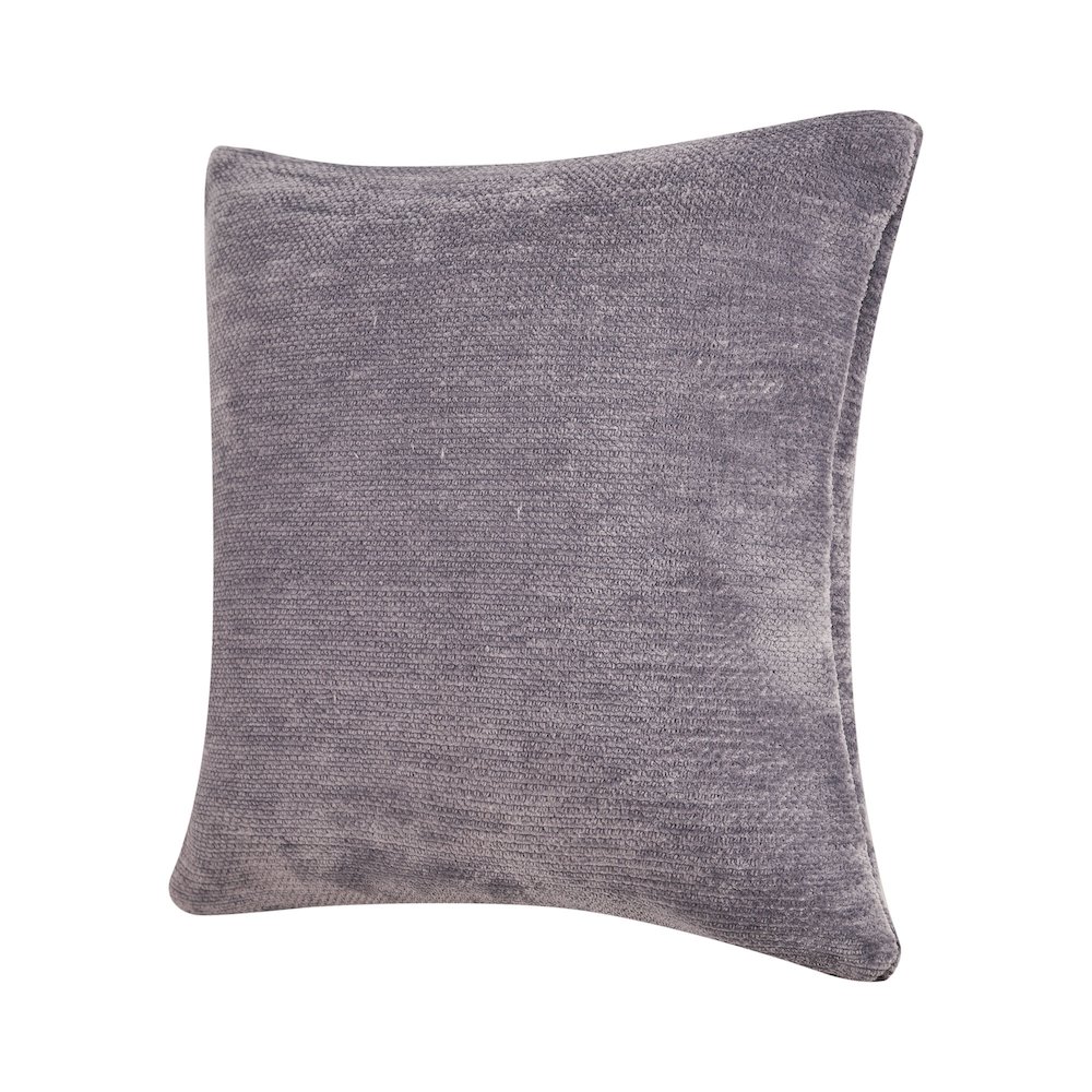 LR Home Yakar Chenille Poly Filled Pillow in Gray, 24" x 24"