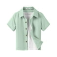thumbnail image 5 of Arshiner Boys Green Button Down Shirt Short Sleeve Summer Beach Shirt 9-10 Years, 5 of 9