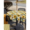 thumbnail image 5 of Outdoor Tablecloth with Umbrella Hole for Patio/Picnic/Party/Camping, Sunflowers Waterproof Table Cloth Square Cover Washable, Beige Botanical Yellow Florals Butterfly (60"x 60"), 5 of 8