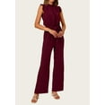 thumbnail image 5 of FreshPretty Jumpsuits For Women Dressy Summer One Piece Sleeveless Ruffle Mock Neck Belt Pockets Formal Wide Leg Pants Romper, 5 of 5