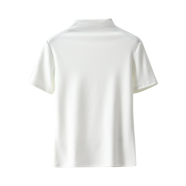 Zpanxa T-Shirt en Molleton Douillet, Haut Thermique Léger pour Femmes avec Col Rond en Plusieurs Couleurs
