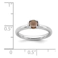 thumbnail image 2 of 2.5mm Sterling Silver Stackable Polished Smokey Quartz Ring - Size 10, 2 of 2