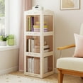 thumbnail image 2 of Costway 360° Spinning Bookcase with Swivel Base, 3-Tier Revolving Bookshelf Tower for Study White, 2 of 9