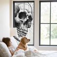 thumbnail image 2 of Horror Skull Window Privacy Film, Black Skeleton Spooky Halloween Static Cling UV Sun Blocking Heat Control Window Tint Day and Night, Non-Adhesive Reusable One Way Windows Privacy Cover 23.6''x59'', 2 of 7