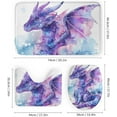 thumbnail image 3 of 4Pcs Fantasy Dragon Shower Curtain Set with Rugs, Toilet Lid Cover and Bath Mat, Watercolor Theme Purple Animal Mystical Bathroom Curtains Decor Shower Curtains, 72" x 72", 3 of 8