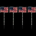 thumbnail image 4 of Lighted Patriotic Flags Pathway Marker Lawn Stakes - 6' - Clear Lights - 4ct, 4 of 7