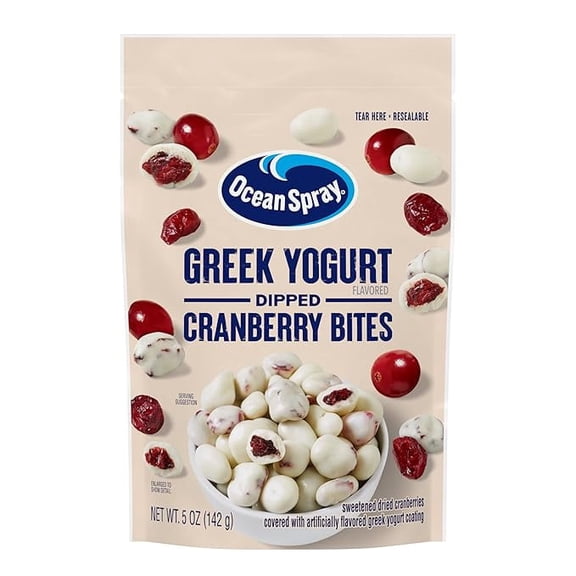 Pack of 1 Ocean Spray® Greek Yogurt Covered Craisins®, Greek Yogurt Flavored, Covered Cranberries, Dried Fruit, 5 Oz Pouch (Pack of 1)