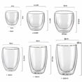 thumbnail image 2 of Double Wall Insulated Glass Set of 3 Heat Resistant Borosilicate Glasses for Hot and Cold Drinks Water Juice Tea Coffee Beer, 2 of 4