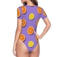 thumbnail image 4 of Naloa Yellow Lemon And Orange Women's Short-Sleeved Onesie, One-Piece Swimsuit for Parties, dates, clubs - Small, 4 of 9