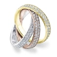 thumbnail image 2 of Pompeii 14k Tri Gold 2 5/8ct Rolling Ring Diamond Eternity Wedding Band Lab Grown (G/H,SI), 2 of 5