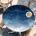 thumbnail image 3 of Navy Blue Ombre Table Cloth, Round Fitted Tablecloths with Elastic Edge, Modern Moire Wave Gradient Wipeable Waterproof Table Cover for Kitchen Wedding 45-54 Inches, 3 of 4