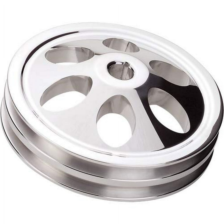 Billet Specialties Power Steering Pump Pulley 2 Groove Keyway 66-76 GM Billet Specialties Power Steering Pump Pulley 2 Groove Keyway 66-76 GM