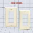 thumbnail image 2 of ENERLITES Decorator Light Switch or Receptacle Outlet Wall Plate, Gloss Finish, Size 1-Gang 4.50" x 2.76", Unbreakable Polycarbonate Thermoplastic, UL Listed, 8831-LA-10PCS, Light Almond (10 Pack), 2 of 5