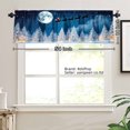 thumbnail image 3 of Rdsfhsp Road Pocket Polyester Window Valance Curtain Christmas Santa Sleigh Moon Snowy Forest Scene for Indoor Living Room Bedroom Kitchen Decoration 54x18 inch, 3 of 5