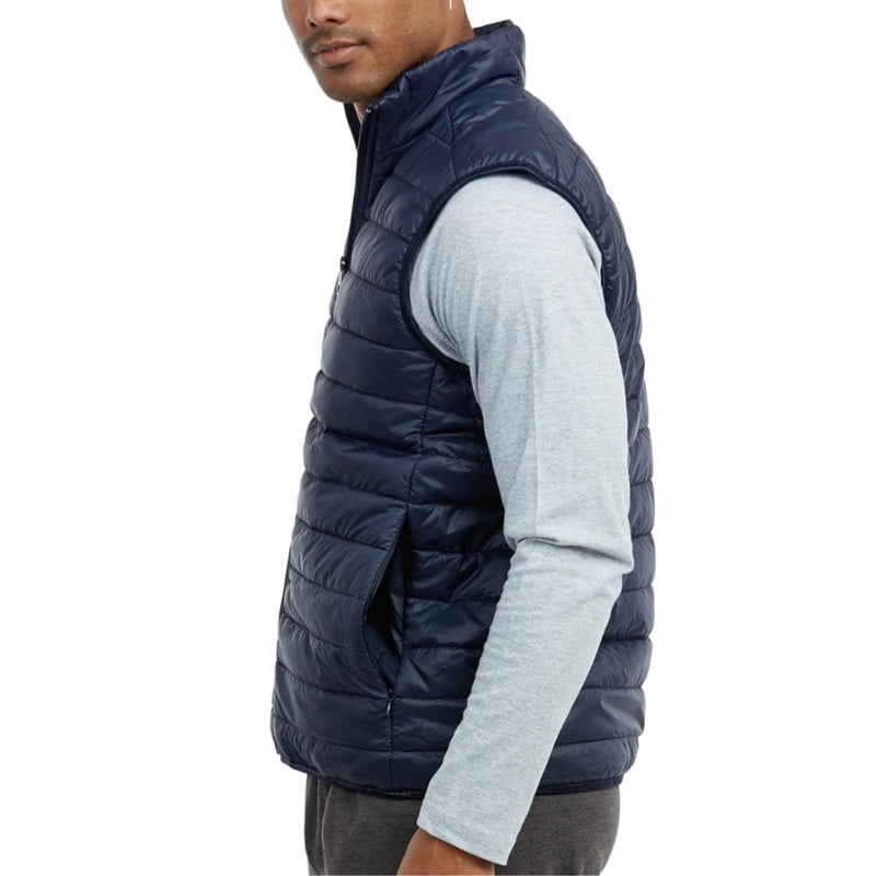 Men’s Down Puffer Vest with Zipper Pockets Lightweight S-3XL Packable Full Zip Up Running Warm Sleeveless Jacket Shell Outwear Fall Winter Menswear