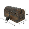 thumbnail image 4 of Nautical Cove Pirate Treasure Chest with Lock and Skeleton Key, Wooden Storage Chest, Pirate Decor, Decorative Wooden Box, Keepsake Box, Medium, 4 of 8