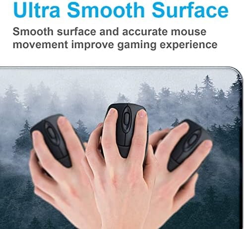 Large Extended Gaming Mouse Pad with Stitched Edges, Non-Slip Waterproof Rubber Base Mouse Pad for Office, Computer, Keyboard, Laptop and Home Desk Pad 35.4 x 15.7 x 0.12 Inch (Grey Forest)