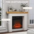 thumbnail image 5 of Modern Fireplace Mantel, Freestanding Fireplace Surround with Leg for Electric Fireplaces, 51.2" W x 40.6" H, Natural Wood, 5 of 6