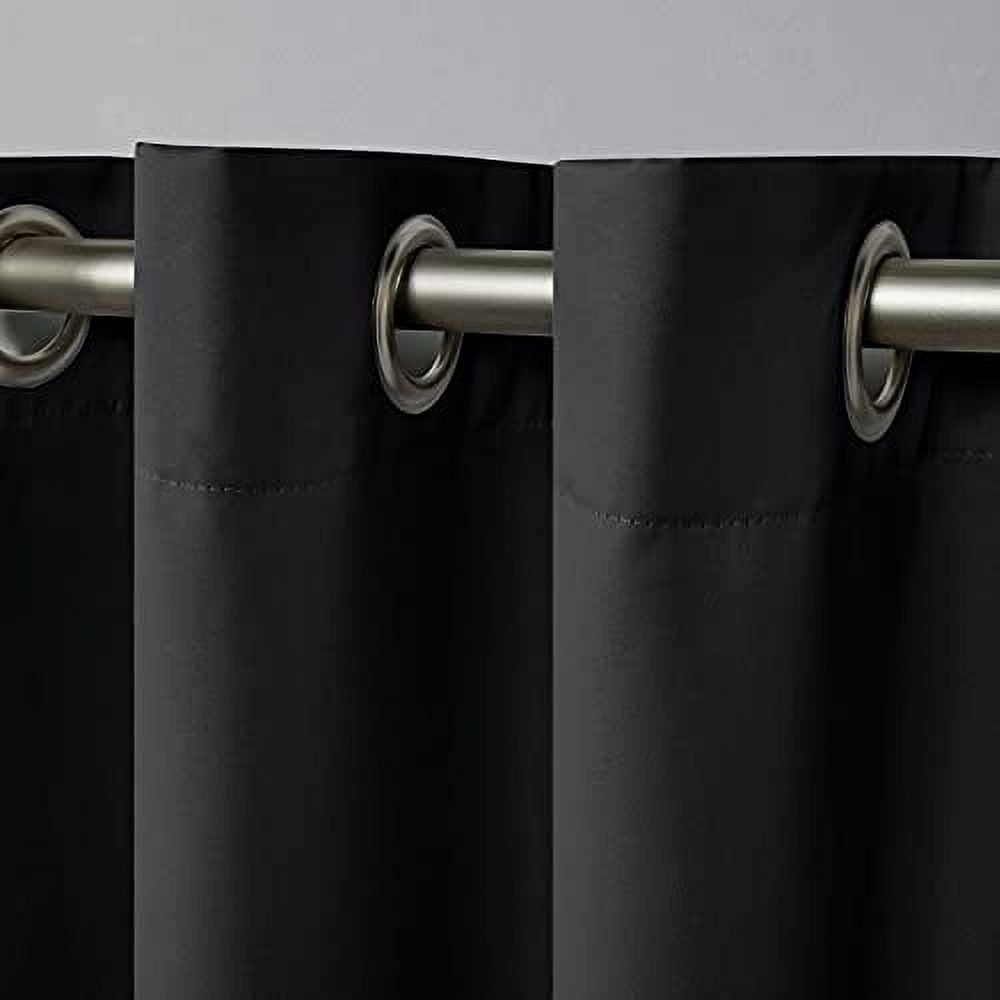 Exclusive Home Academy Total Blackout Grommet Top Curtain Panel Pair, 52"x63", Black