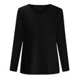 thumbnail image 4 of Women's Long Sleeve Tunic Tops V Neck Fall Fashion Solid Basic Tee Shirts 2025 Casual Lightweight Business Work Blouses, 4 of 4