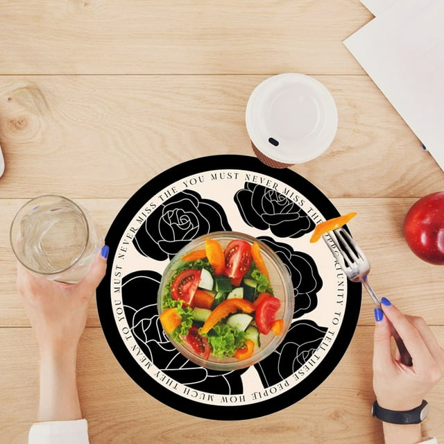 Ensemble de Table Rond Rose pour Table à Manger Accessoires de Cuisine Décoration Ensemble de Table Maison