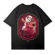 thumbnail image 4 of Hazbin Hotel Las mujeres de moda Casual Impreso de manga corta Cuello redondo Pullover Tops Negro/L, 4 of 4