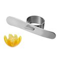 thumbnail image 4 of piezas de abridor de limón y naranja en forma de anillo de acero inoxidable, pelador, cortador, removedor de piel de cítricos para el hogar (plata), 4 of 5