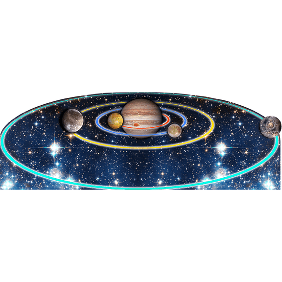 H69330 Jupiter Jovian System Galilean Moons Orbit NASA Space Cardboard Cutout