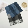 thumbnail image 3 of Floleo Men's Plaid Scarves Elegant Fashionable Soft Comfortable Warm Scarf Winter Casual Style Neckwear Scarf Shawl(Gray,Free Size), 3 of 5