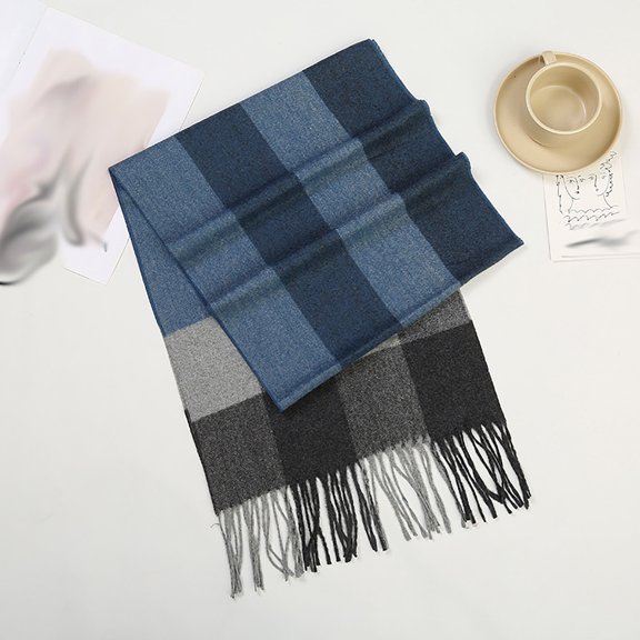 Aueoeo Scarfs For Women Men Fashionable British Plaid Versatile Scarf Fall Winter Warm Tassel Shawl Travel Scarf
