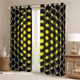 thumbnail image 2 of YST Geometric Honeycomb Window Curtains Yellow Black Curtains & Drapes 42"Wx84"L Abstract 3D Honeycomb Blackout Curtains For Bedroom Living Room,Microfiber Window Treatments 2 Panels​, 2 of 6