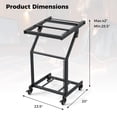 thumbnail image 3 of Gymax 9U 2 Layer Professional Audio Rack Mount w/Adjustable Crossbars Lockable Wheels, 3 of 10