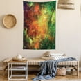 thumbnail image 2 of Outer Space Tapestry, North American and Pelican Nebula Gas Cosmic Planetary Object in Outer Space, Wall Hanging for Bedroom Living Room Dorm Decor, 60W X 80L Inches, Orange Green, by Ambesonne, 2 of 5