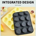 thumbnail image 7 of 12-Cup Muffin Pan for Baking, Non-Stick Round Cake Tin, Flexible and High Temperature Resistant, Integrated Design for Easy Cleaning, Yellow (33x25x2.8cm,Yellow), 7 of 7