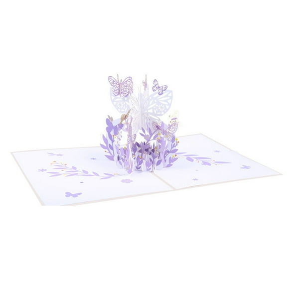 Clearance Office&Craft&Stationery under $5 Mother's Day Flower Butterfly Flower Basket Blessing 3D Paper Carving -3D Card