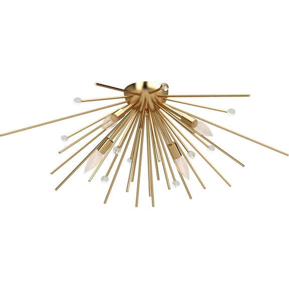 Alice 4-Light Antique Gold Flush Mount Ceiling Fixture