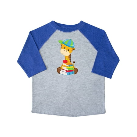 

Inktastic Cute Giraffe Giraffe Going to School Books Gift Toddler Boy or Toddler Girl T-Shirt