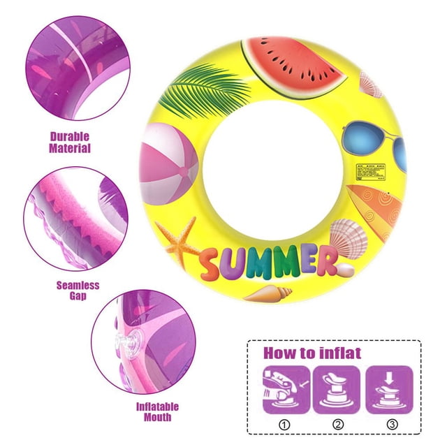 80# Inflatable Adult Swimming Ring Summer Beach Fruit Swimming Pool Toys