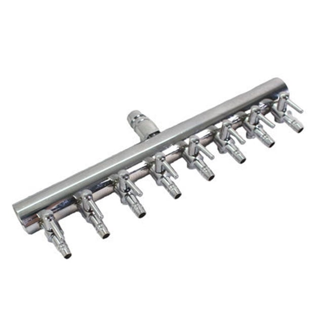 Valve de Levier de Contrôle Aquarium, Accessoires de Pompe de Séparateur de Réservoir de Poissons, Collecteurs de Réservoir de Poissons en Acier Inoxydable Régulateur de Ligne en T Multi-Port Connecteur Tuyau de Tuyauterie Aérienne