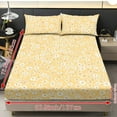 thumbnail image 2 of ZIATUBLES Comfort 3 Piece Queen Sheet Set, 1 Fitted Sheet and 2 Pillowcases, Soft Cozy Bed Sheets with Pillowcase for Bedroom, Easy Care for All Seasons(Daisy Yellow), 2 of 5