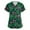 Green_BV23, variant on Lumtrix Mardi Gras Scrub Top Women Holiday Mask Print Plus Size Short Sleeve V Neck Nursing Uniform with Pockets Side Slit Shirt Green 4XL
