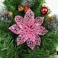 thumbnail image 3 of 5 piezas de flores artificiales con purpurina para Navidad, decoración para árbol de Navidad, flores falsas para el hogar, adorno navideño, decoración para fiesta de Año Nuevo, 3 of 5