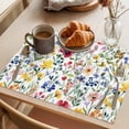 thumbnail image 3 of Spring Floral Placemats Set of 4, Gradient Blue Red Yellow Flowers Romantic Farmhouse Non-Slip Place Mats Washable Table Mats for Kitchen Dining Table Decorations Indoor/Outdoor, 3 of 9