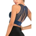 thumbnail image 7 of Women Sexy Mesh Sport Yoga Bra Workout Tank Tops Stretch Seamless Racerback Fitness Padded Tops, 7 of 7