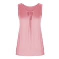 thumbnail image 7 of Summer Saving Wycnly Tank Top for Women Solid Round Neck Sleeveless T Shirts Summer Basic Smocked Lightweight Vest Blouse Pink L Up to 65% off, 7 of 7